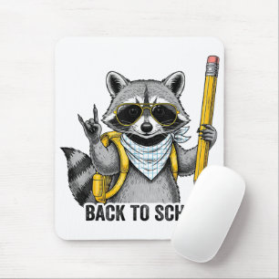 Racoon Back To School Funny Gifts For Kids Mouse Pad