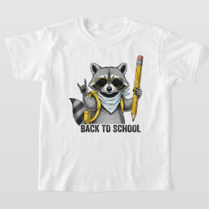Racoon Back To School Funny Gifts For Kids T-Shirt