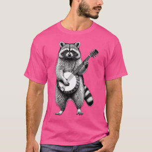 Racoon Banjo Bluegrass Marching Band Musician Ins T-Shirt
