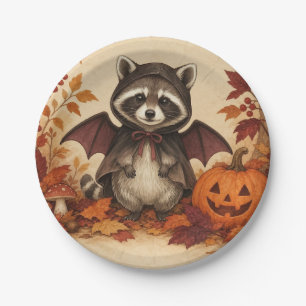 Racoon Bat Costume Halloween Party Plates