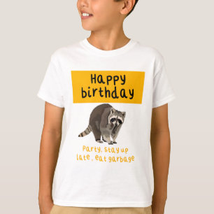 Racoon Birthday Artwork Playful Forest Animal Ill T-Shirt