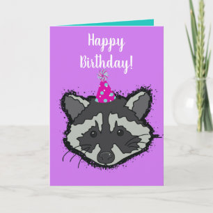 Racoon Birthday card