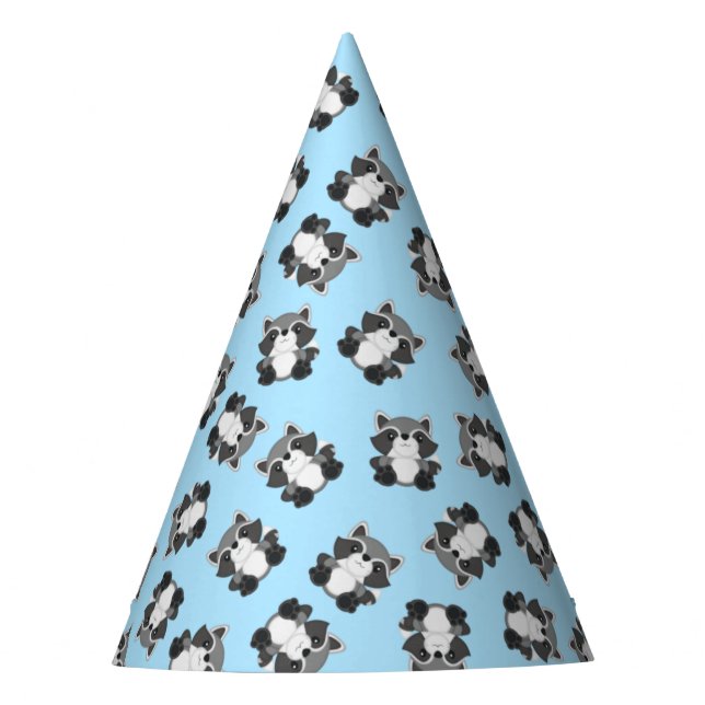 Racoon Birthday Party Blue Hat (Front)
