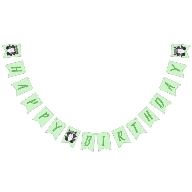 Racoon Birthday Party Bunting (All)