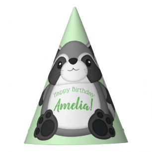 Racoon Birthday Party Green Hat
