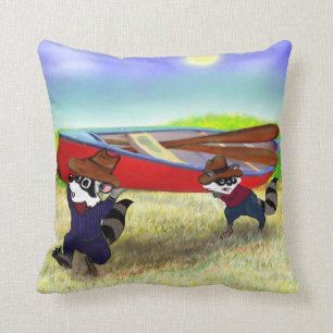 Racoon Brothers and the Red Canoe Cushion