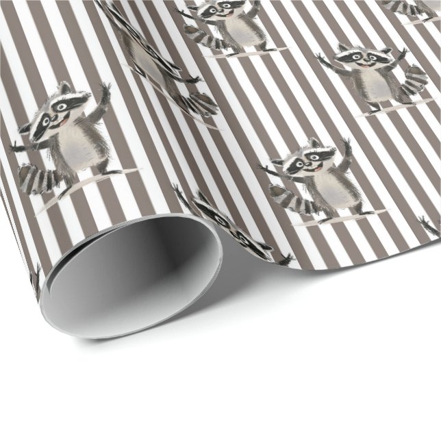 Racoon brown big scale for craft or gift wrapping paper (Roll Corner)