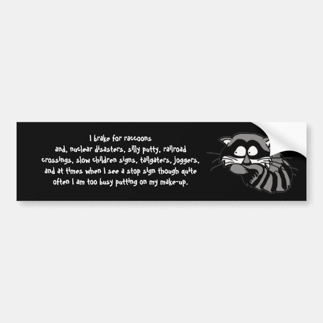 Racoon Bumper Sticker (Front)