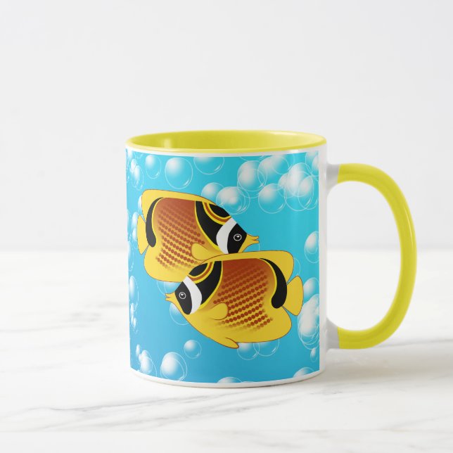Racoon Butterflyfish in Bubbly Water Mug (Right)