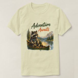 Racoon Camping Adventure Awaits Outdoor T-Shirt