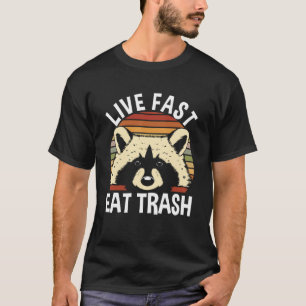 Racoon Camping Live Fast Eat Trash T-Shirt
