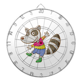 Racoon cartoon dartboard