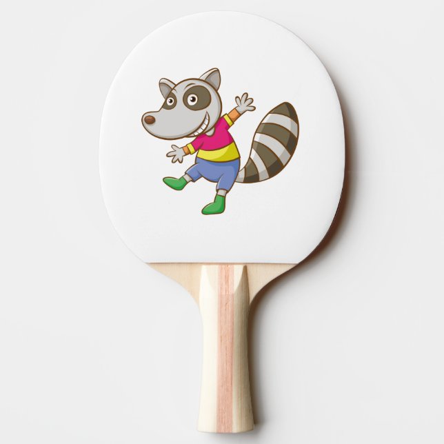 Racoon cartoon ping pong paddle (Back)