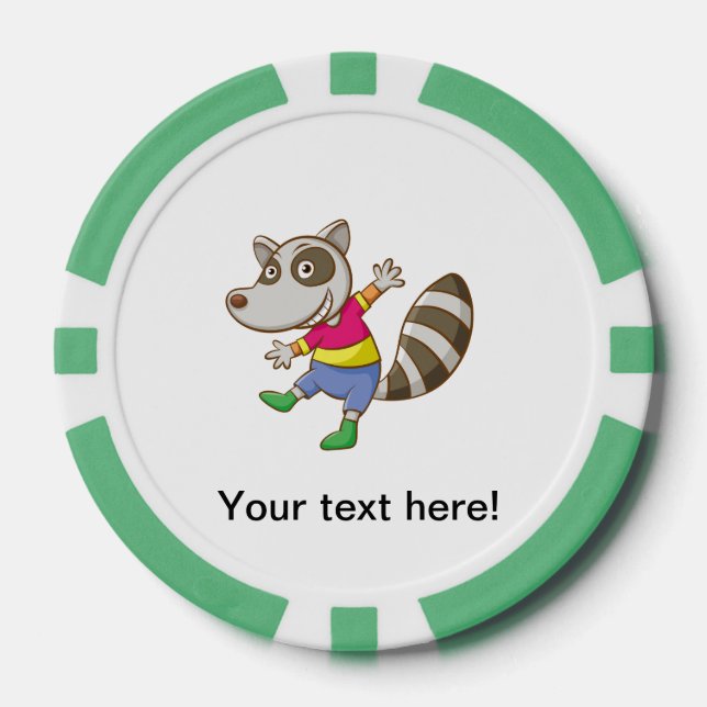 Racoon cartoon poker chips (Front)