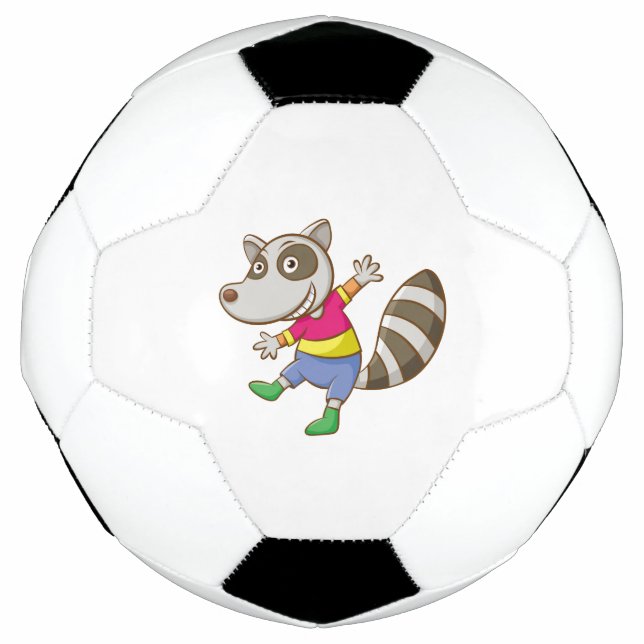 Racoon cartoon soccer ball (Front)