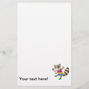 Racoon cartoon stationery