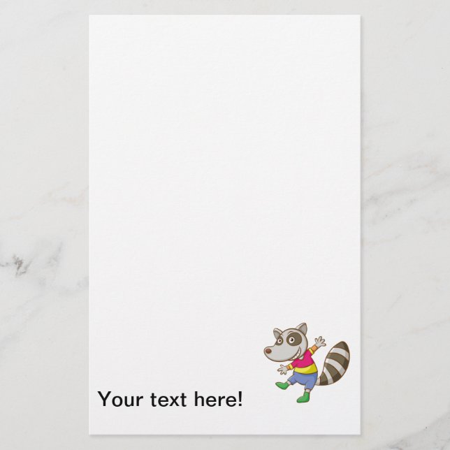 Racoon cartoon stationery (Front)