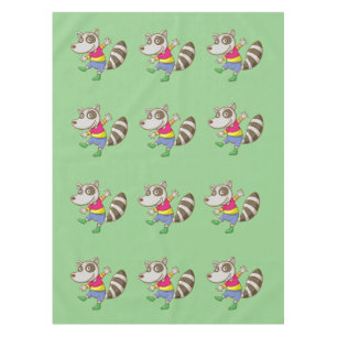 Racoon cartoon tablecloth