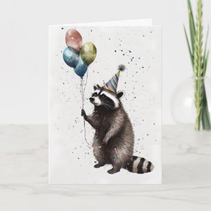 Racoon Celebration Greeting Card