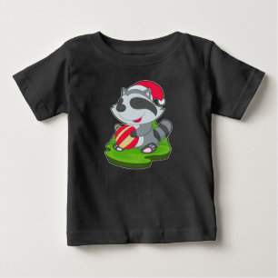 Racoon Christmas Christmas ball Baby T-Shirt