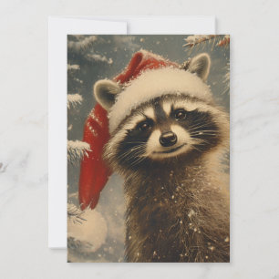 Racoon Christmas  Holiday Card