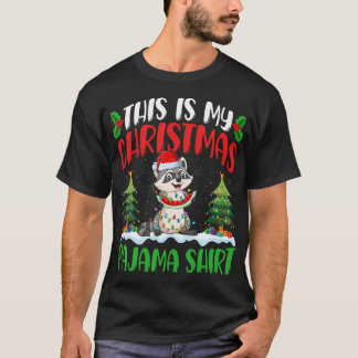 Racoon Christmas 	 Shirt Racoon Xmas Lights Tree