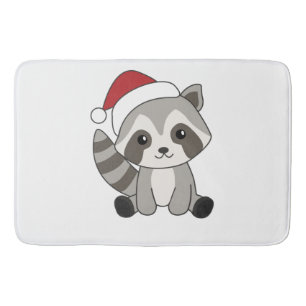 Racoon Christmas Snow Winter Raccoons Bath Mat