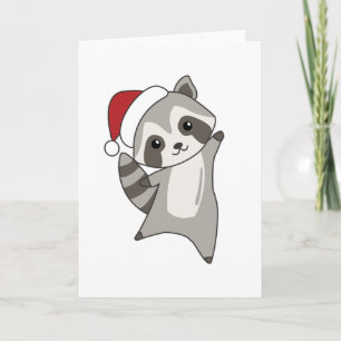 Racoon Christmas Snow Winter Raccoons Card