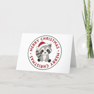 Racoon Christmas Snow Winter Raccoons Holiday Car Card