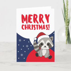 Racoon Christmas Snow Winter Raccoons Holiday Car Card
