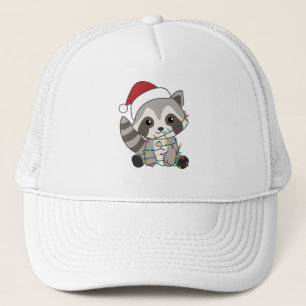 Racoon Christmas Snow Winter Raccoons Trucker Hat