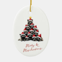 Racoon Christmas Tree Cute Personalised Name