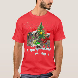 Racoon Christmas Tree Lights Pajama Racoon Lover  T-Shirt