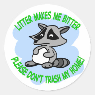 racoon classic round sticker