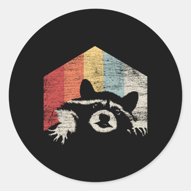 Racoon Classic Round Sticker (Front)