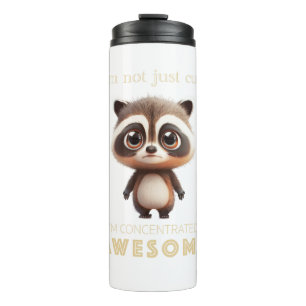 Racoon Concentrated Awesome Cute Adorable Funny  Thermal Tumbler