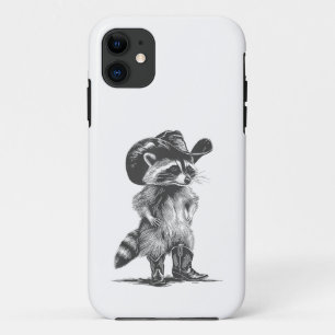 Racoon Cowboy Funny Racoon Graphic Meme Men Women Case-Mate iPhone Case