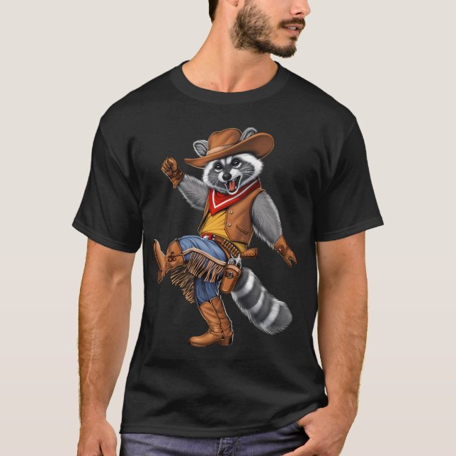 Racoon Cowboy T-Shirt (Front)