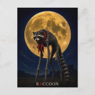 Racoon Cravat gothic Surreal Postcard
