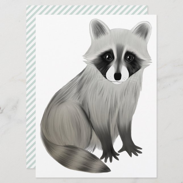 Racoon, cut out invitation (Front/Back)