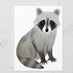 Racoon, cut out invitation