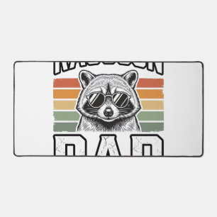 Racoon Dad Vintage Engraving Retro Vector Design_ Desk Mat