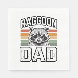 Racoon Dad Vintage Engraving Retro Vector Design_ Napkin