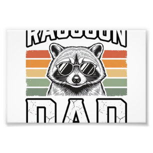 Racoon Dad Vintage Engraving Retro Vector Design_ Photo Print