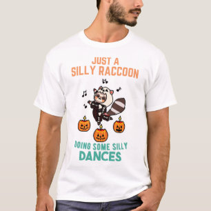 Racoon Dancing Halloween Pumpkin Party T-Shirt