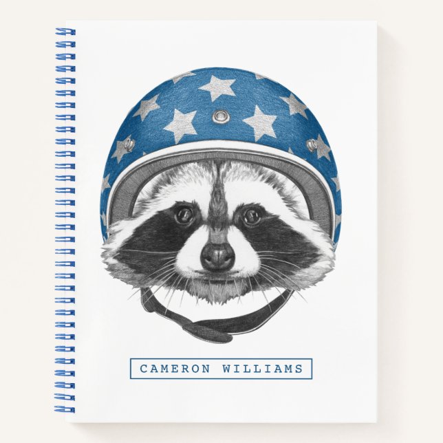 Racoon Daredevil | Add Your Name Notebook (Front)