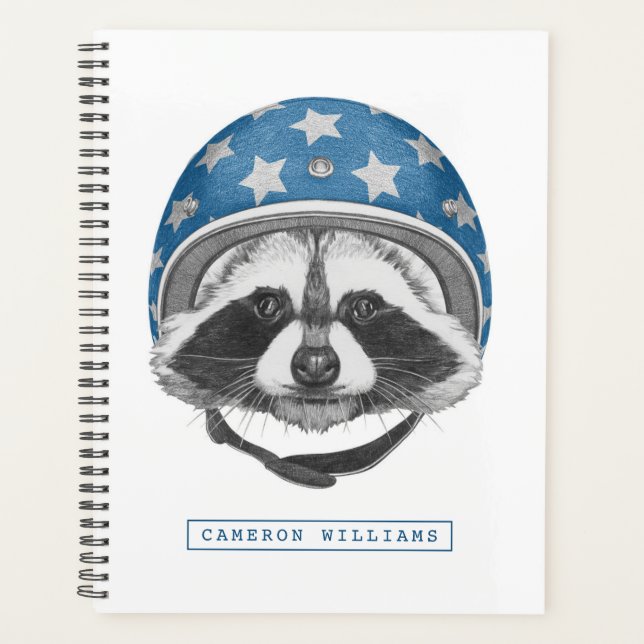 Racoon Daredevil | Add Your Name Planner (Front)