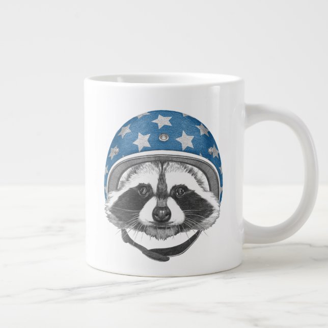 Racoon Daredevil Large Coffee Mug (Right)