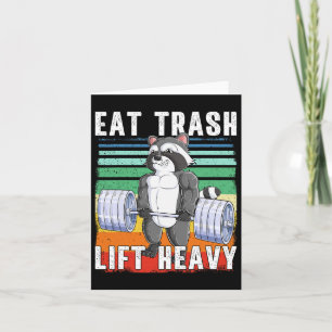 Racoon Deadlift Bodybuilding Garbage Animal Gym F Card