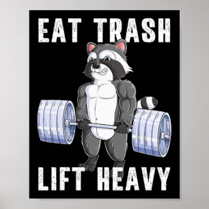 Racoon Deadlift Bodybuilding Garbage Animal Gym F Poster